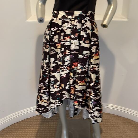 Principessa Bridal Black Printed Hi/Lo Fit & Flare Pleated Dress size 8 - Picture 6 of 15